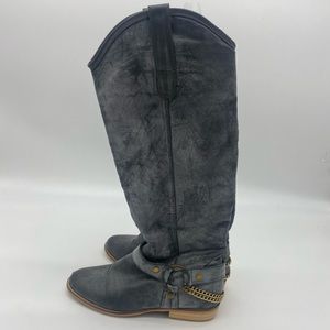 Very Volatile Gray Distressed Tall Boots